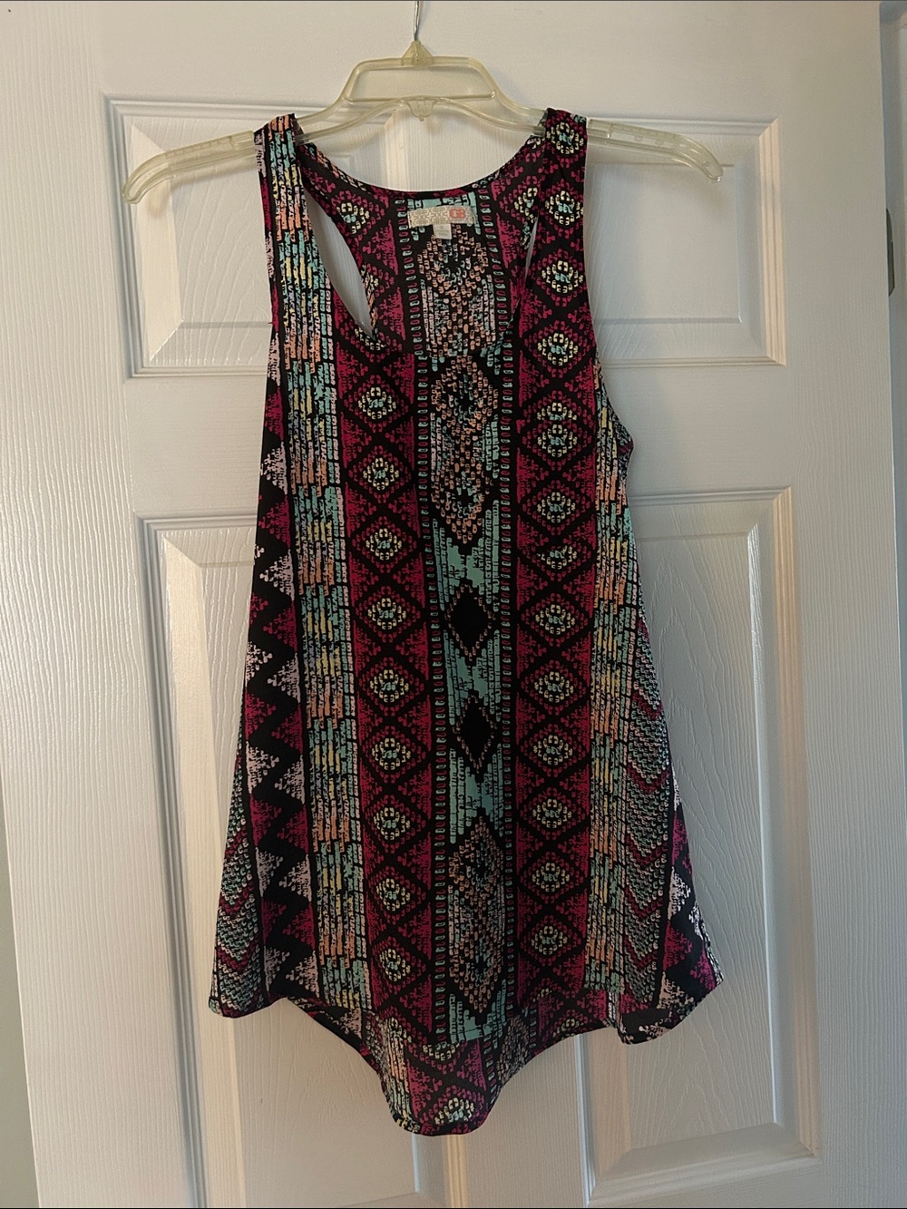 GB Junior’s size small, Aztec Print Racerback Tank Top - Pink & Teal